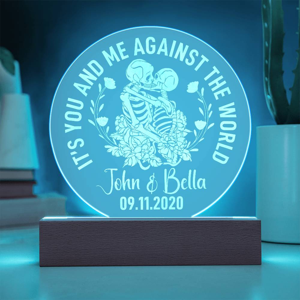 It's You and Me Engraved Acrylic Circle Plaque-Express Your Love Gifts