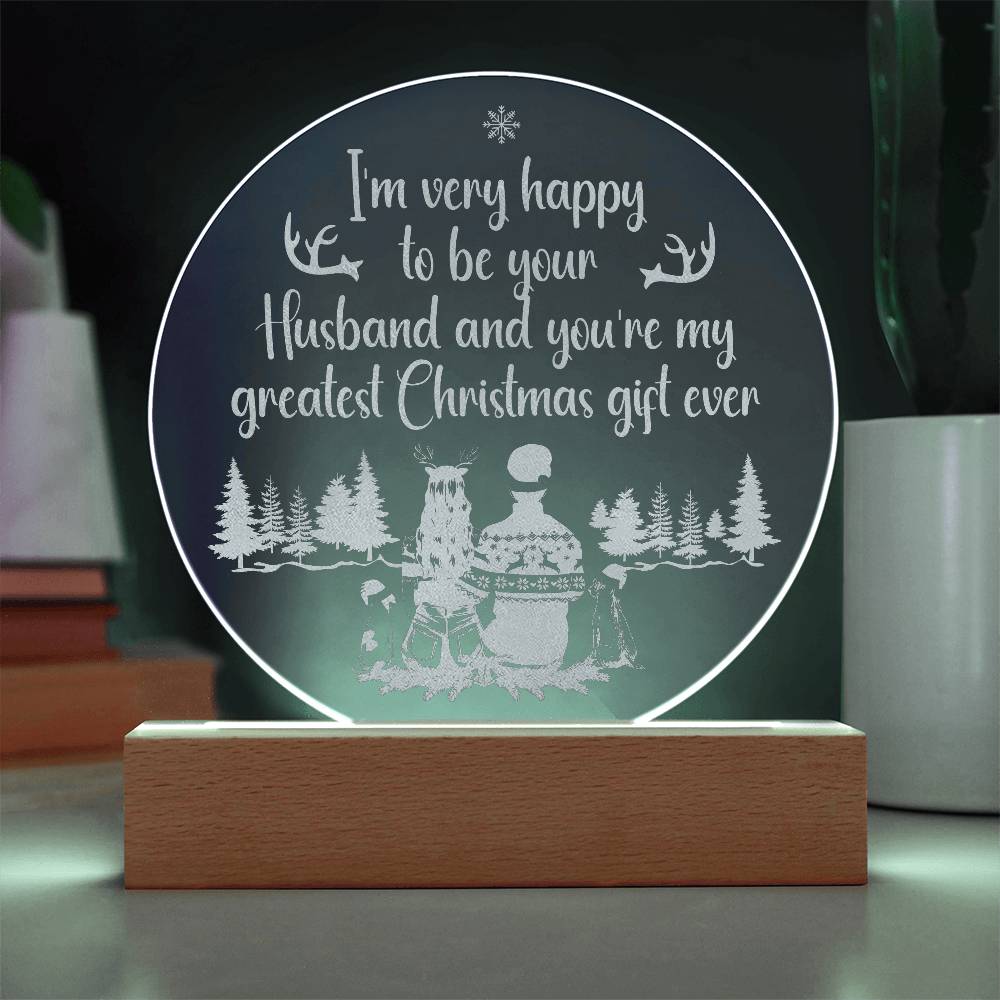 I'm Very Happy Engraved Acrylic Circle Plaque-Express Your Love Gifts