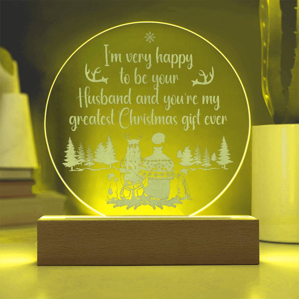 I'm Very Happy Engraved Acrylic Circle Plaque-Express Your Love Gifts