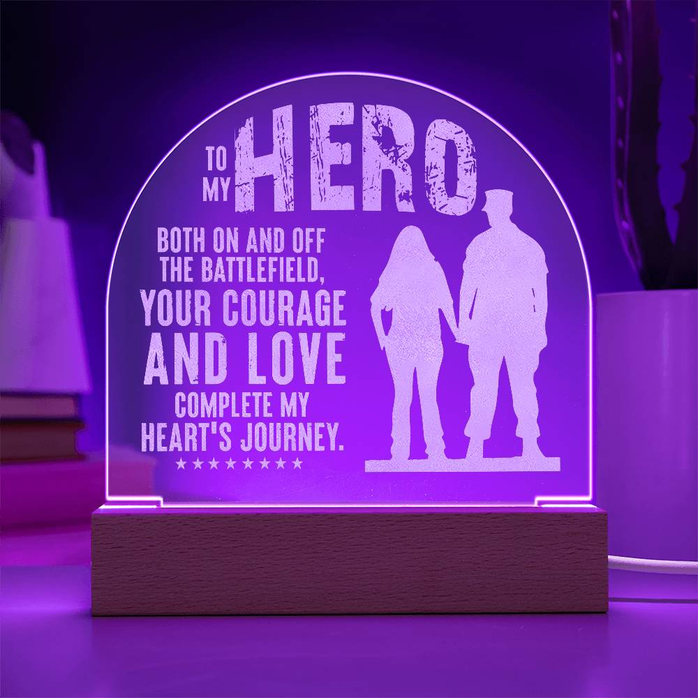 To My Hero Both Engraved Acrylic Dome Plaque-Express Your Love Gifts