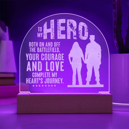 To My Hero Both Engraved Acrylic Dome Plaque-Express Your Love Gifts