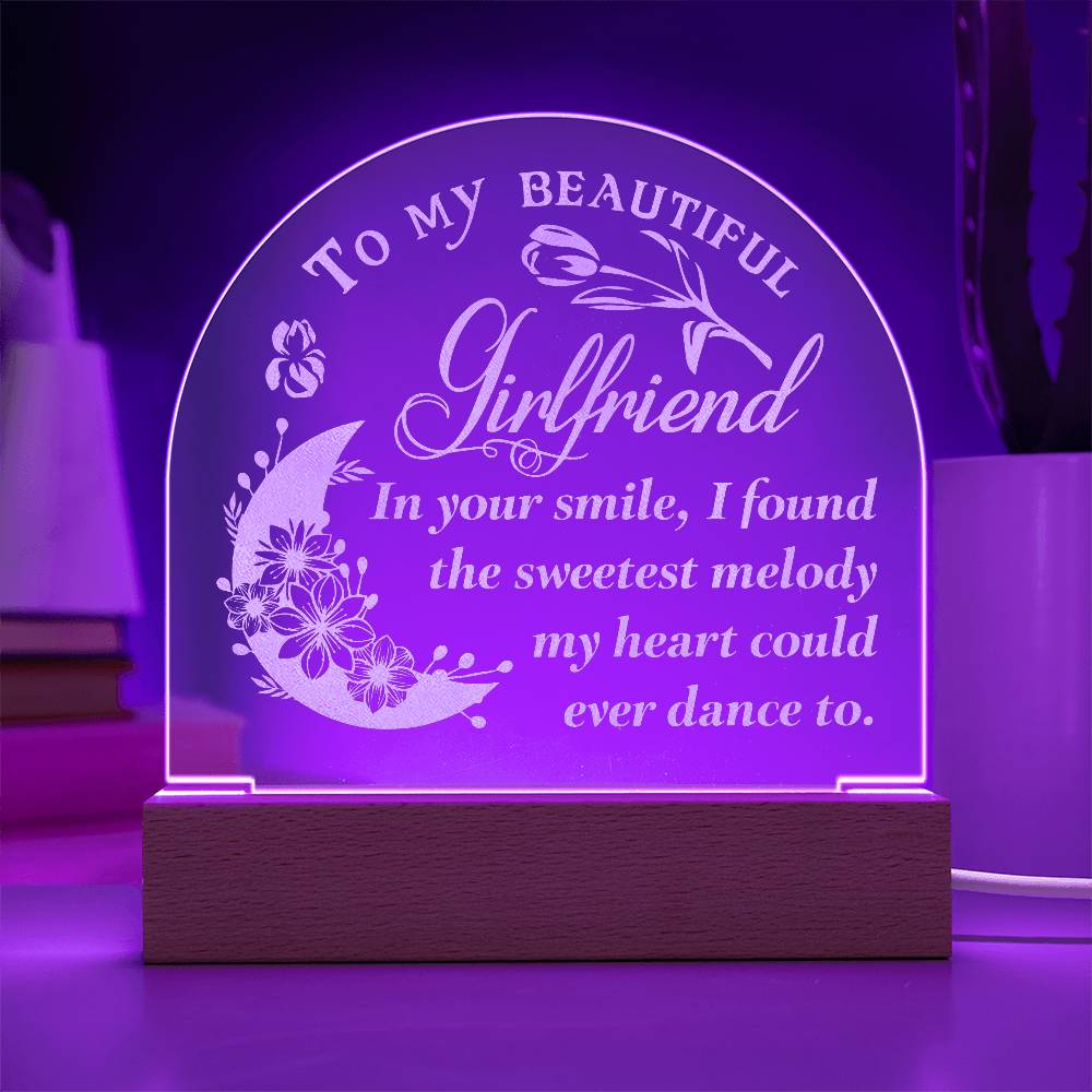 To My Girlfriend In Your Smile Engraved Acrylic Dome Plaque-Express Your Love Gifts