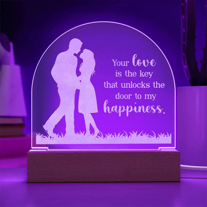 Your Love is The Key Engraved Acrylic Dome Plaque-Express Your Love Gifts
