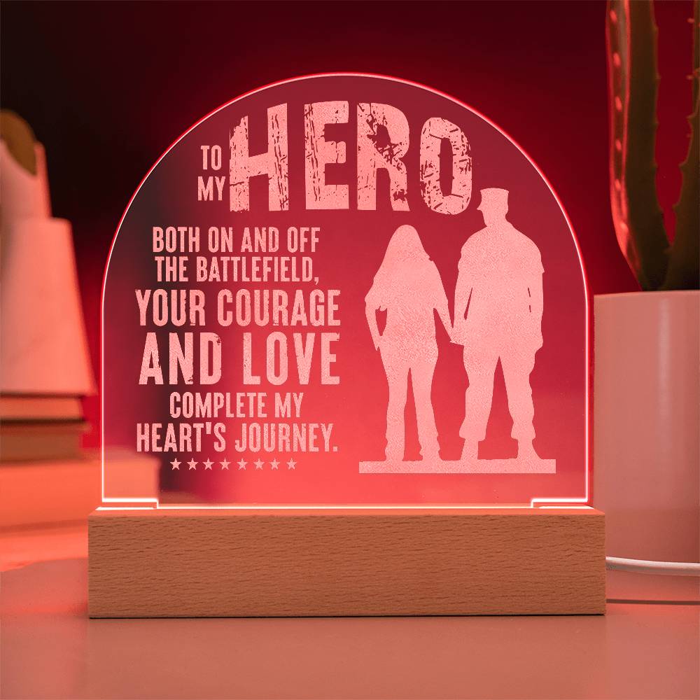 To My Hero Both Engraved Acrylic Dome Plaque-Express Your Love Gifts