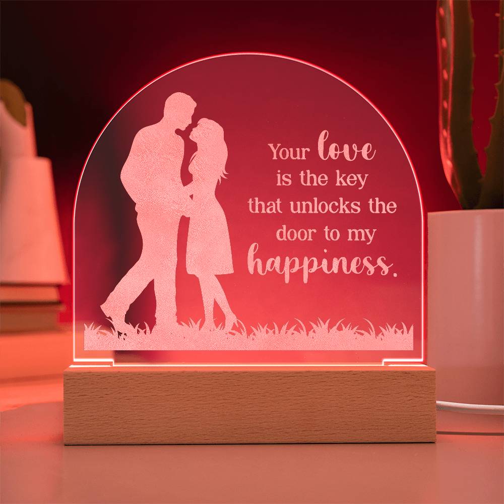 Your Love is The Key Engraved Acrylic Dome Plaque-Express Your Love Gifts