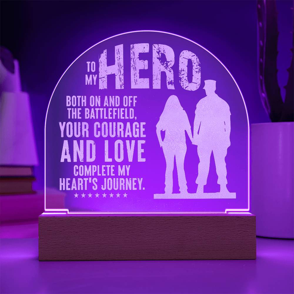 To My Hero Both Engraved Acrylic Dome Plaque-Express Your Love Gifts