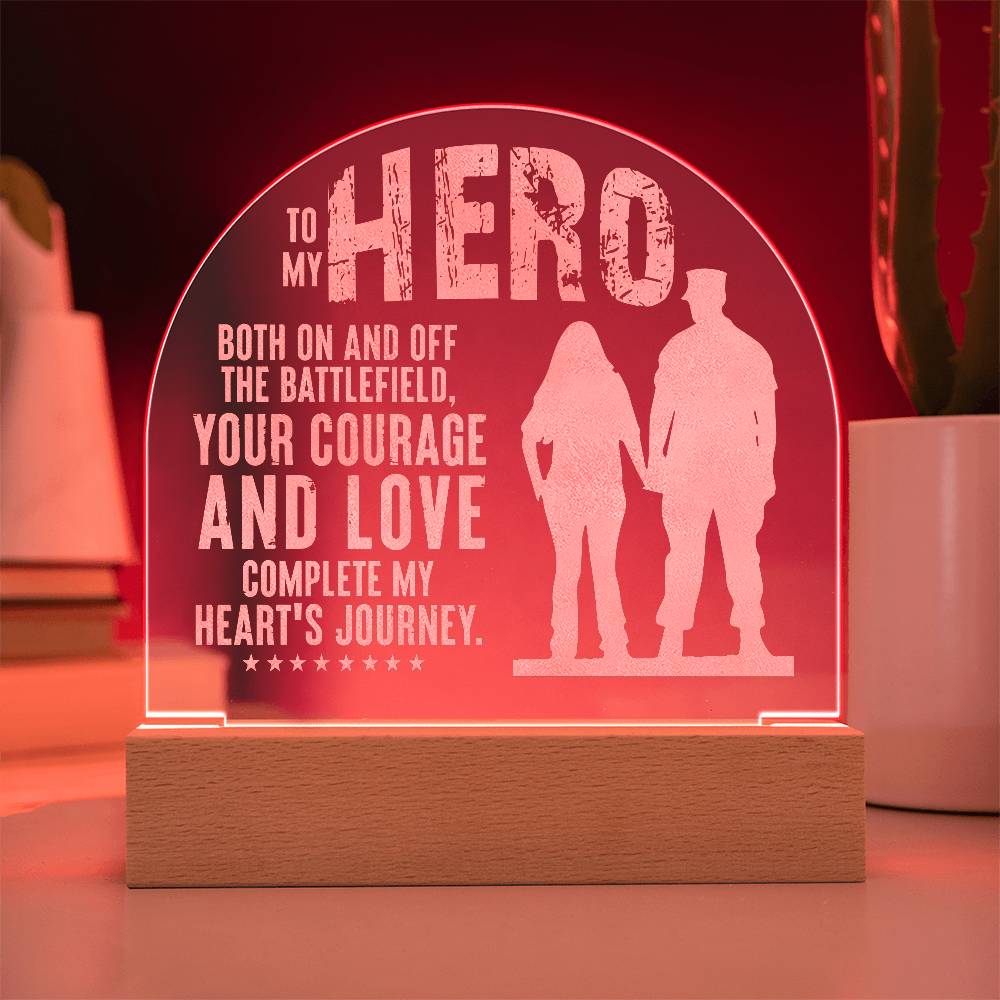 To My Hero Both Engraved Acrylic Dome Plaque-Express Your Love Gifts