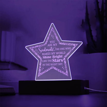 You are My Soulmate Engraved Acrylic Star Plaque-Express Your Love Gifts