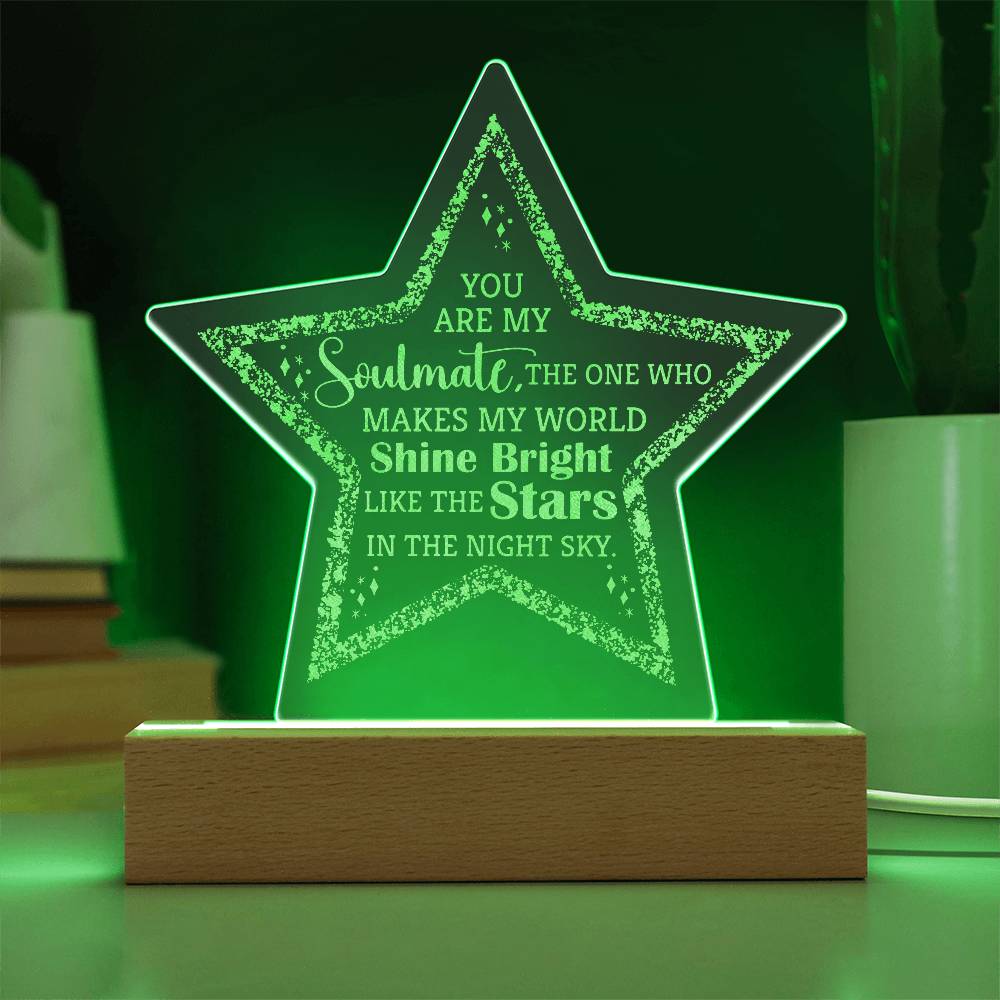 You are My Soulmate Engraved Acrylic Star Plaque-Express Your Love Gifts