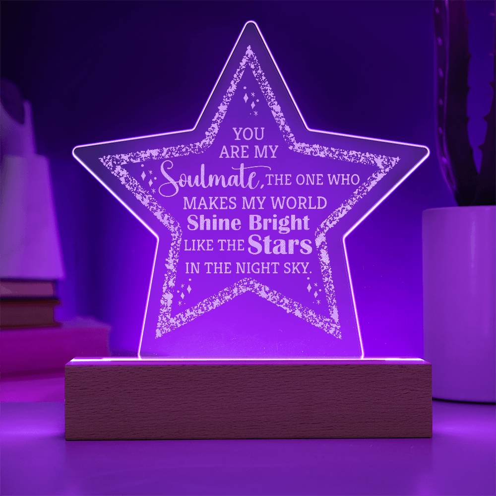You are My Soulmate Engraved Acrylic Star Plaque-Express Your Love Gifts