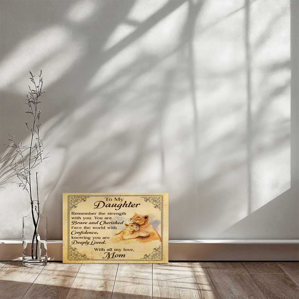 To My Daughter From Mom Brave and Cherished Canvas-Express Your Love Gifts