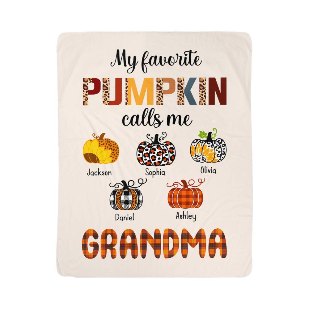 Personalized Sherpa Fleece Blanket Favorite Pumpkin-Express Your Love Gifts