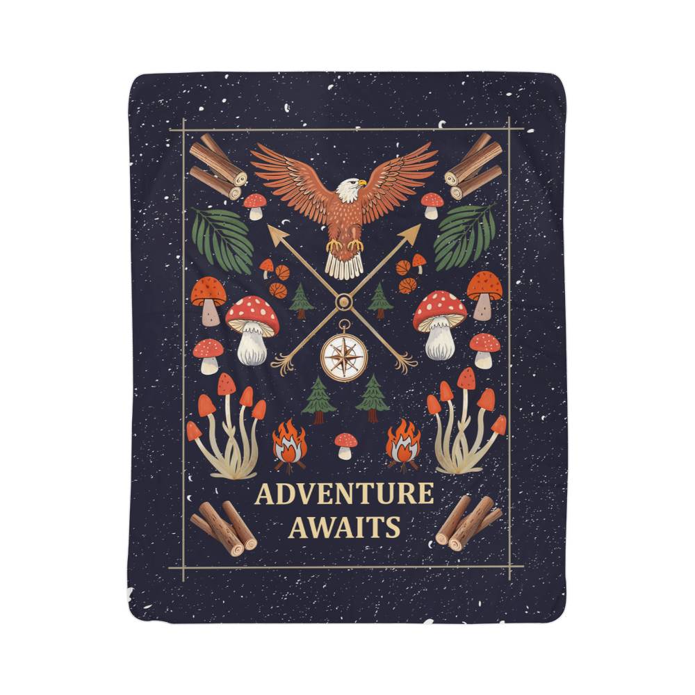 Adventure Awaits Portrait Sherpa Fleece Blanket-Express Your Love Gifts