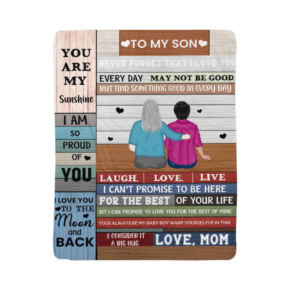 Sherpa Fleece Blanket To My Son You Are My Sunshine-Express Your Love Gifts