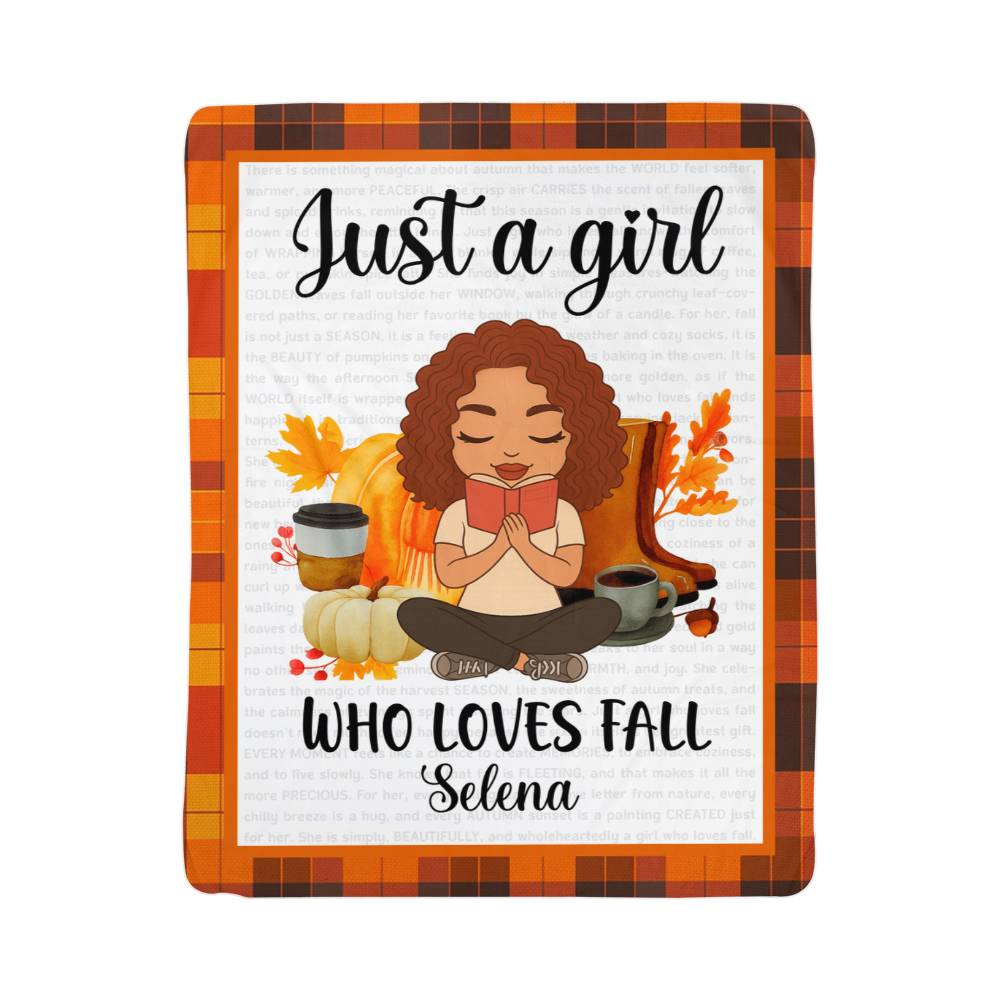 Personalized Sherpa Fleece Blanket Just a Girl-Express Your Love Gifts