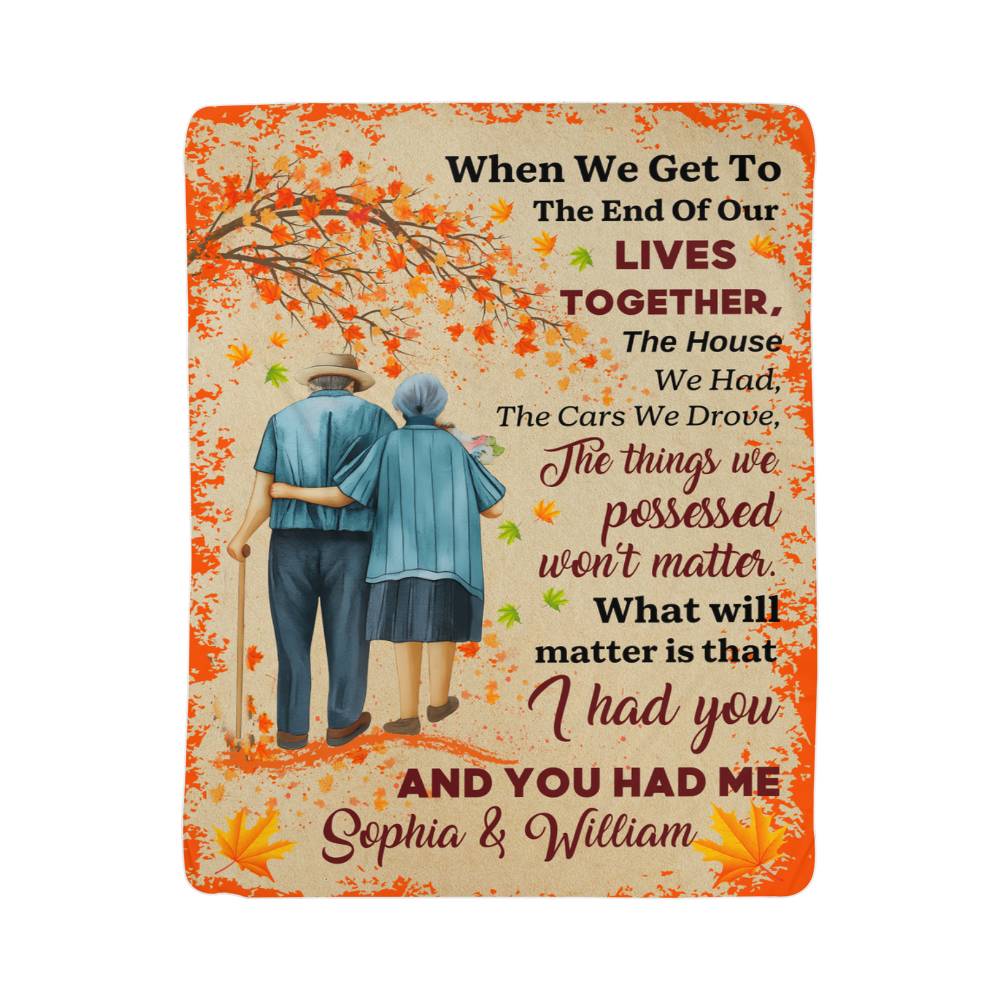 Personalized Sherpa Fleece Blanket I Had You and Me-Express Your Love Gifts