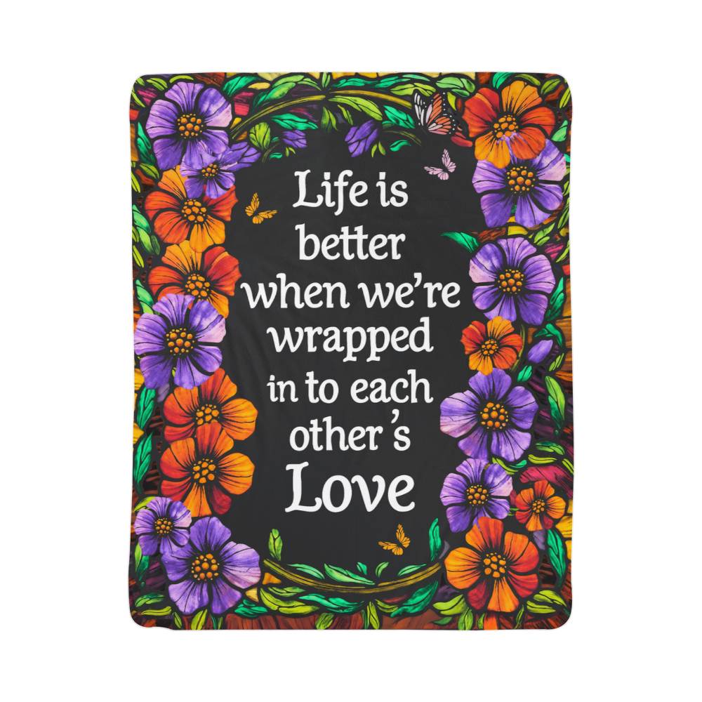 Life is Better Portrait Sherpa Fleece Blanket-Express Your Love Gifts