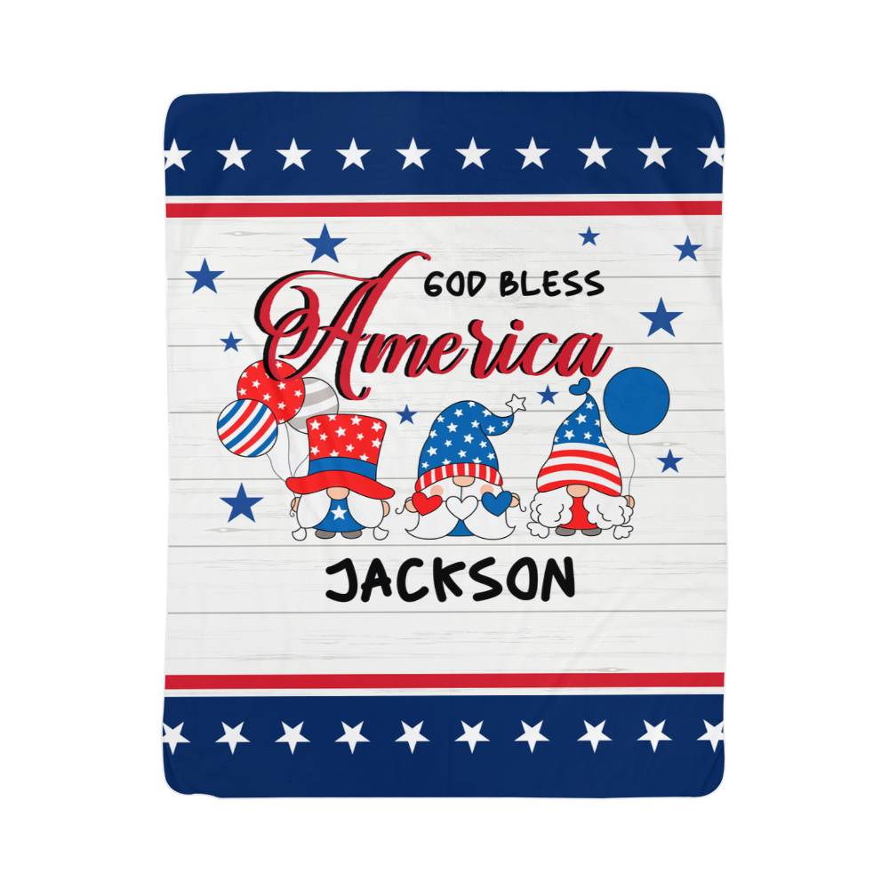 Personalized Sherpa Fleece Blanket God Bless America-Express Your Love Gifts