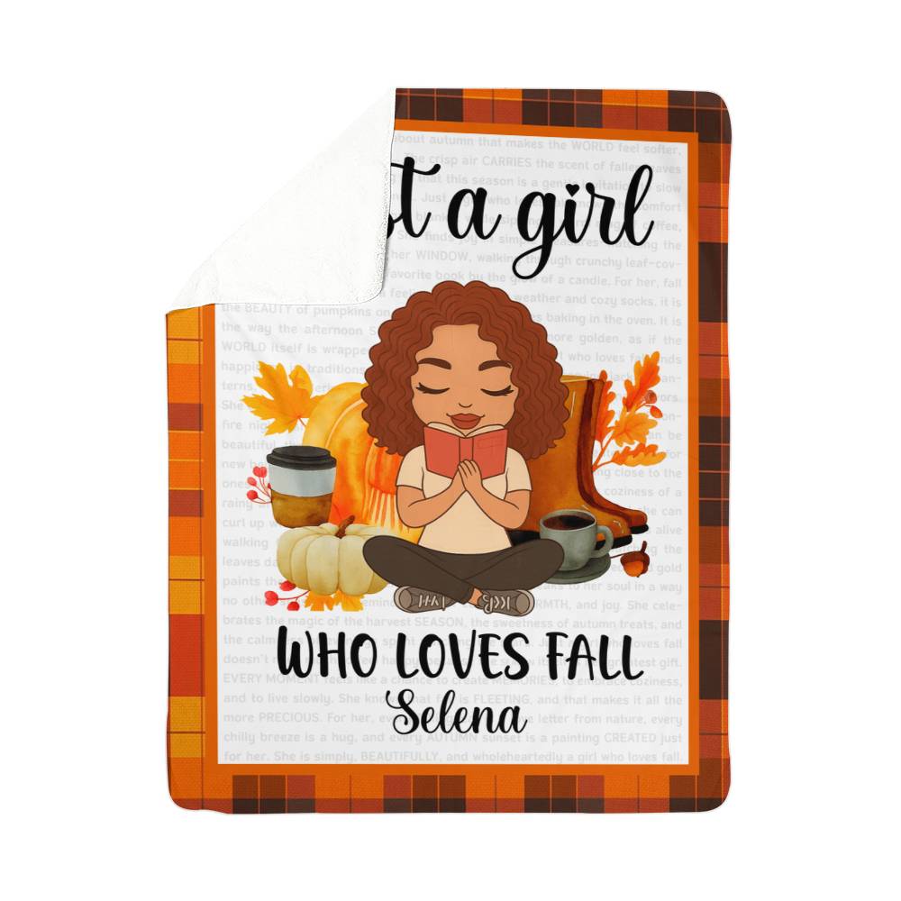 Personalized Sherpa Fleece Blanket Just a Girl-Express Your Love Gifts