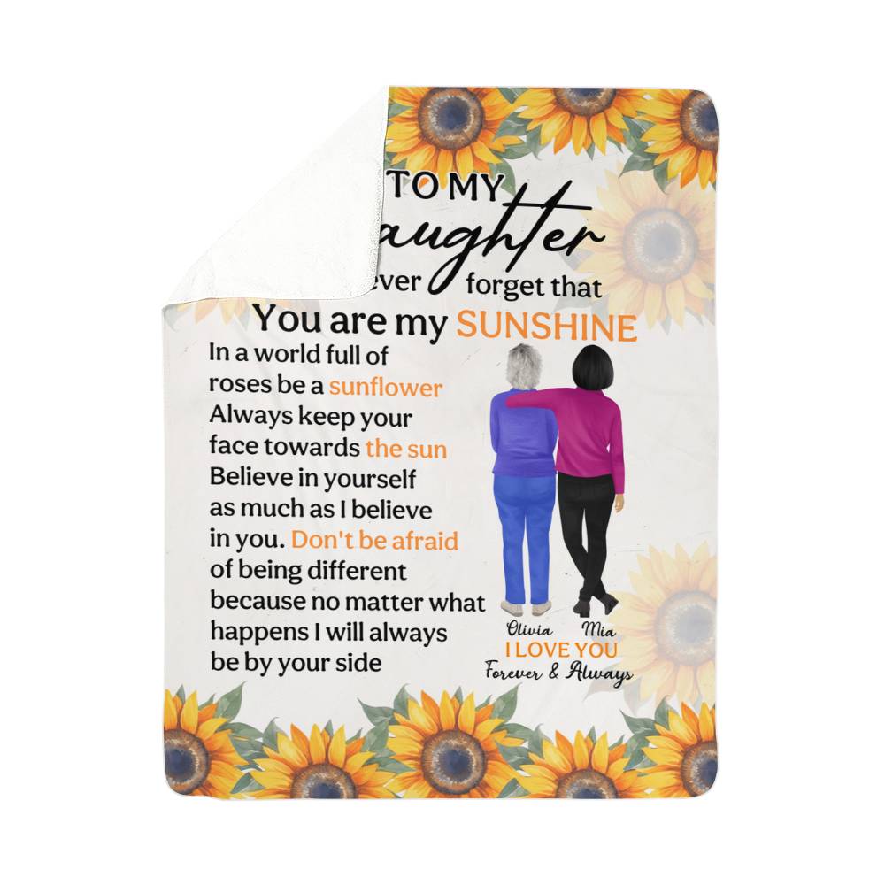 Personalized Sherpa Fleece Blanket You Are My Sunshine-Express Your Love Gifts