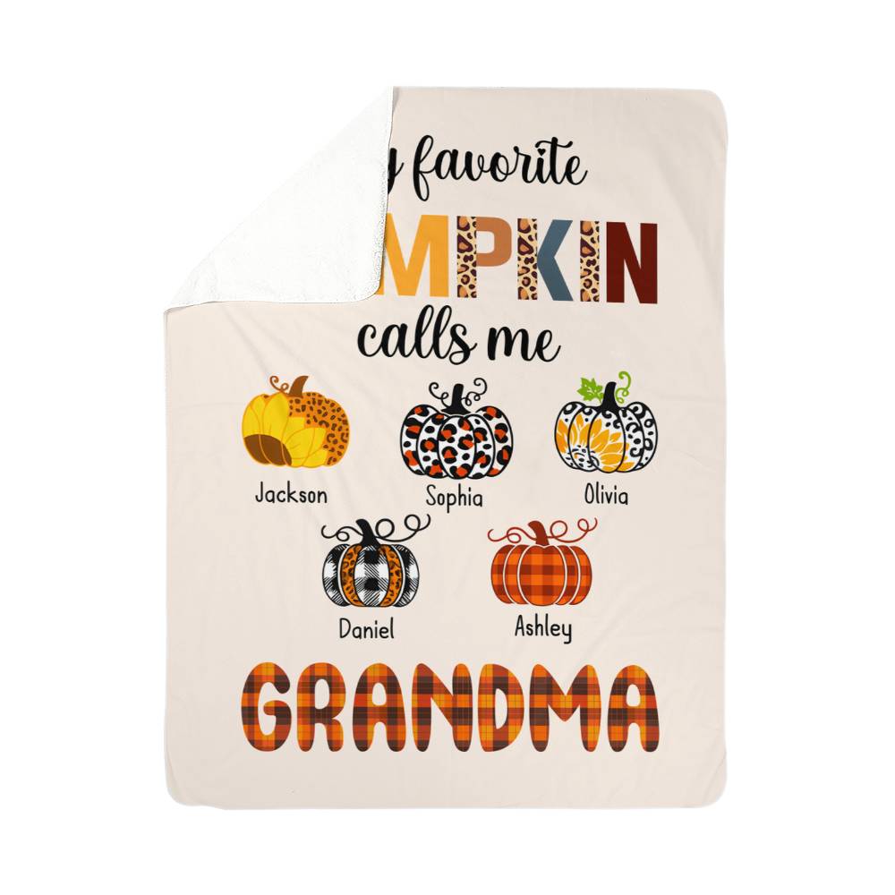 Personalized Sherpa Fleece Blanket Favorite Pumpkin-Express Your Love Gifts