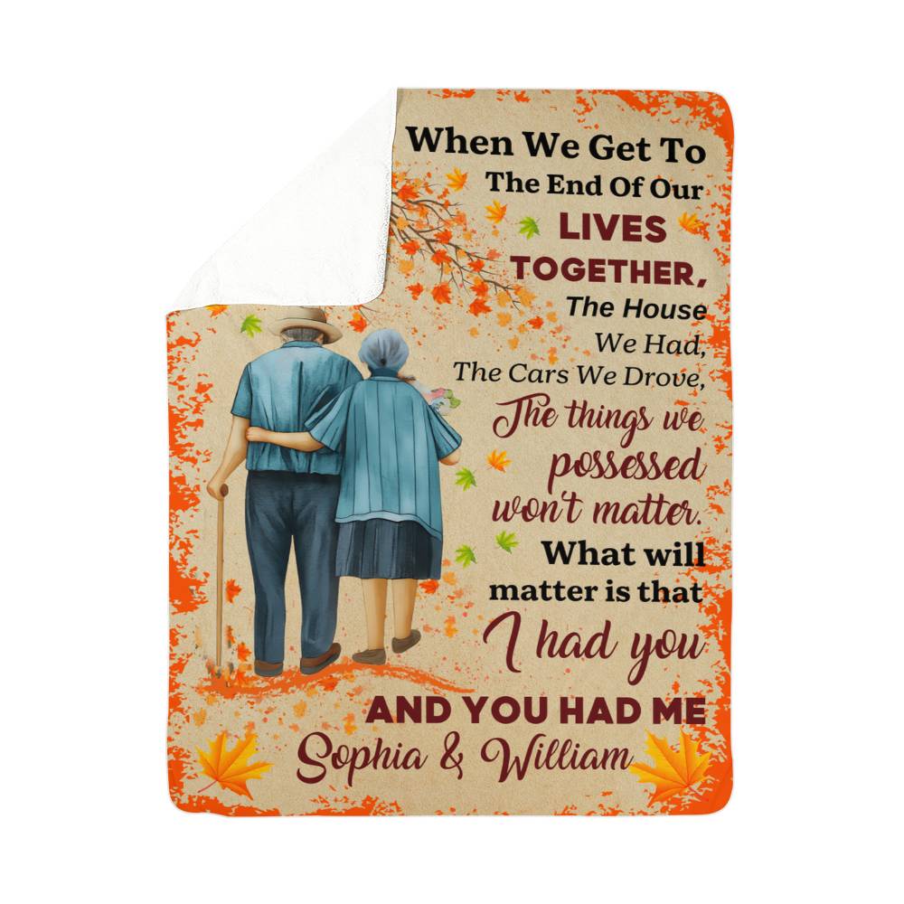 Personalized Sherpa Fleece Blanket I Had You and Me-Express Your Love Gifts