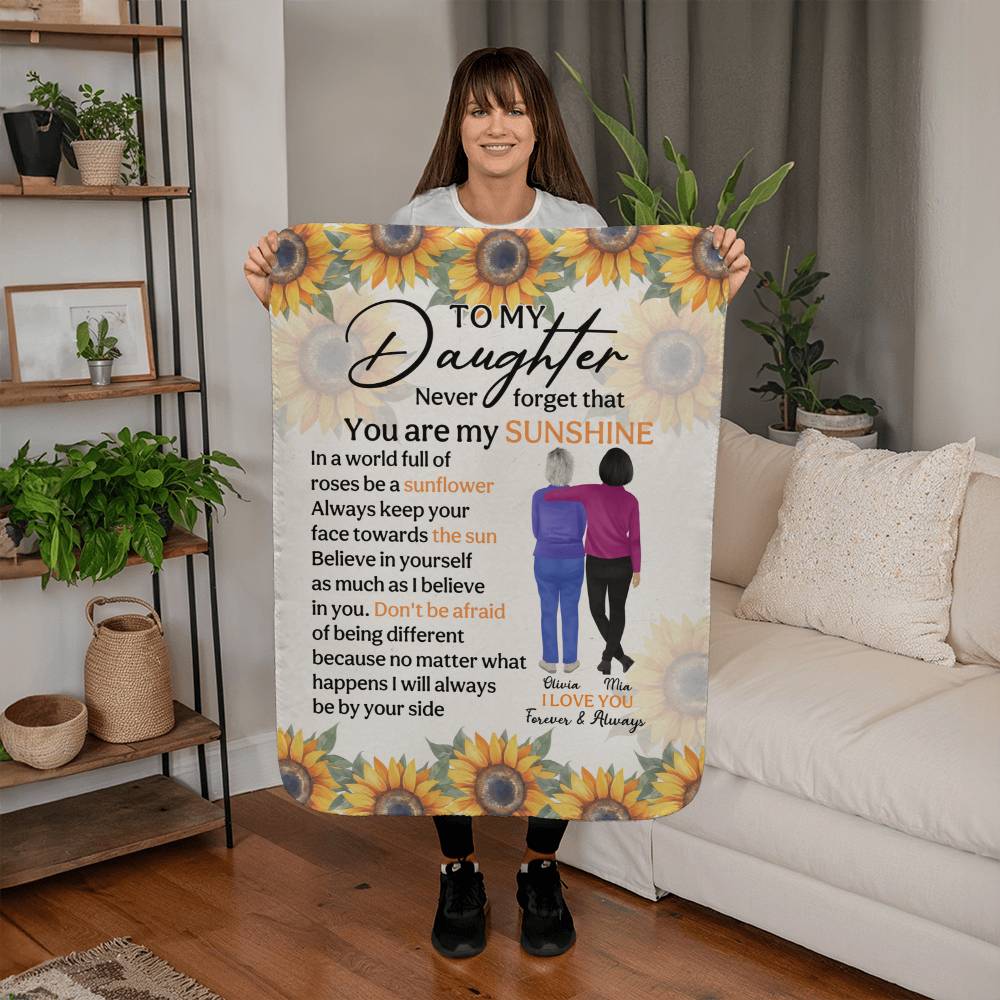 Personalized Sherpa Fleece Blanket You Are My Sunshine-Express Your Love Gifts