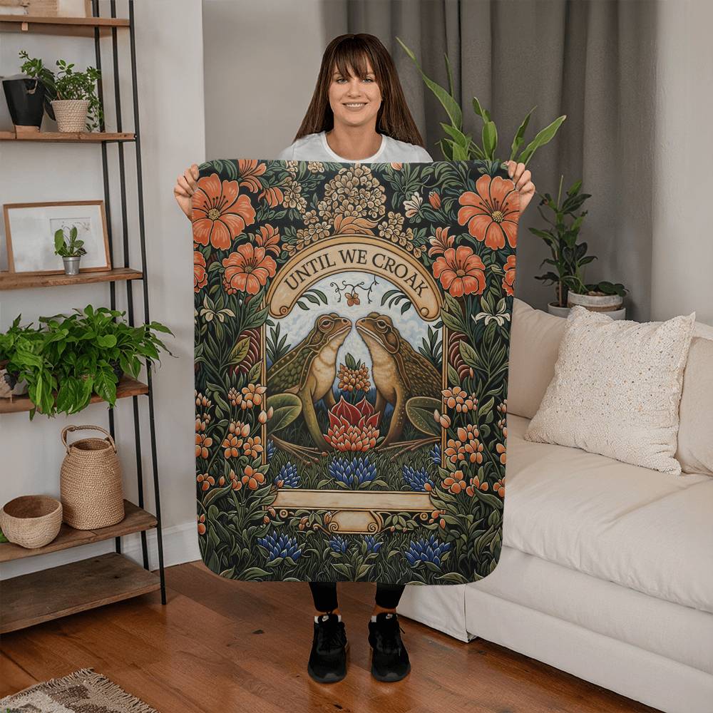 Until We Croak Portrait Sherpa Fleece Blanket-Express Your Love Gifts