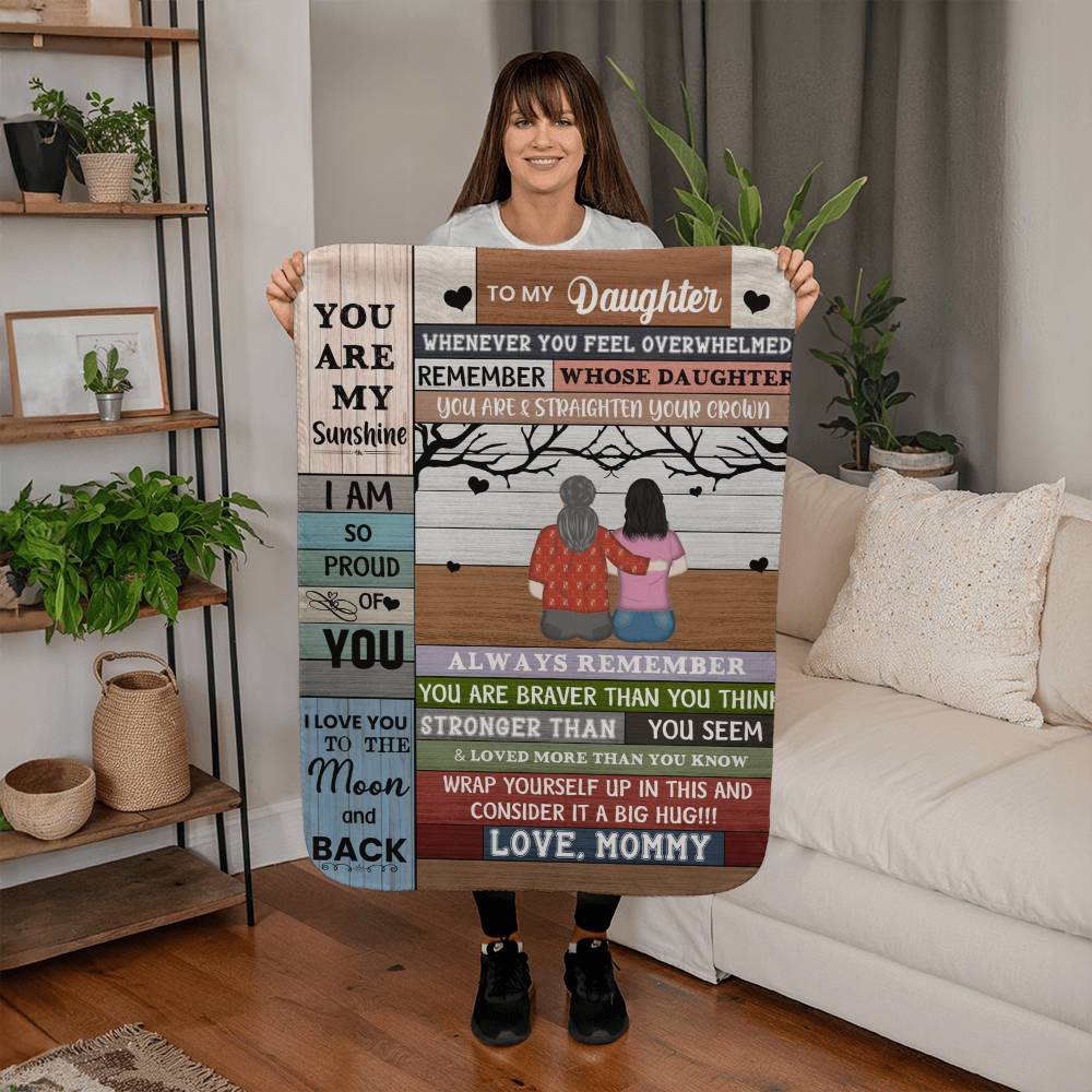 Sherpa Fleece Blanket To My Daughter You Are My SunShine-Express Your Love Gifts
