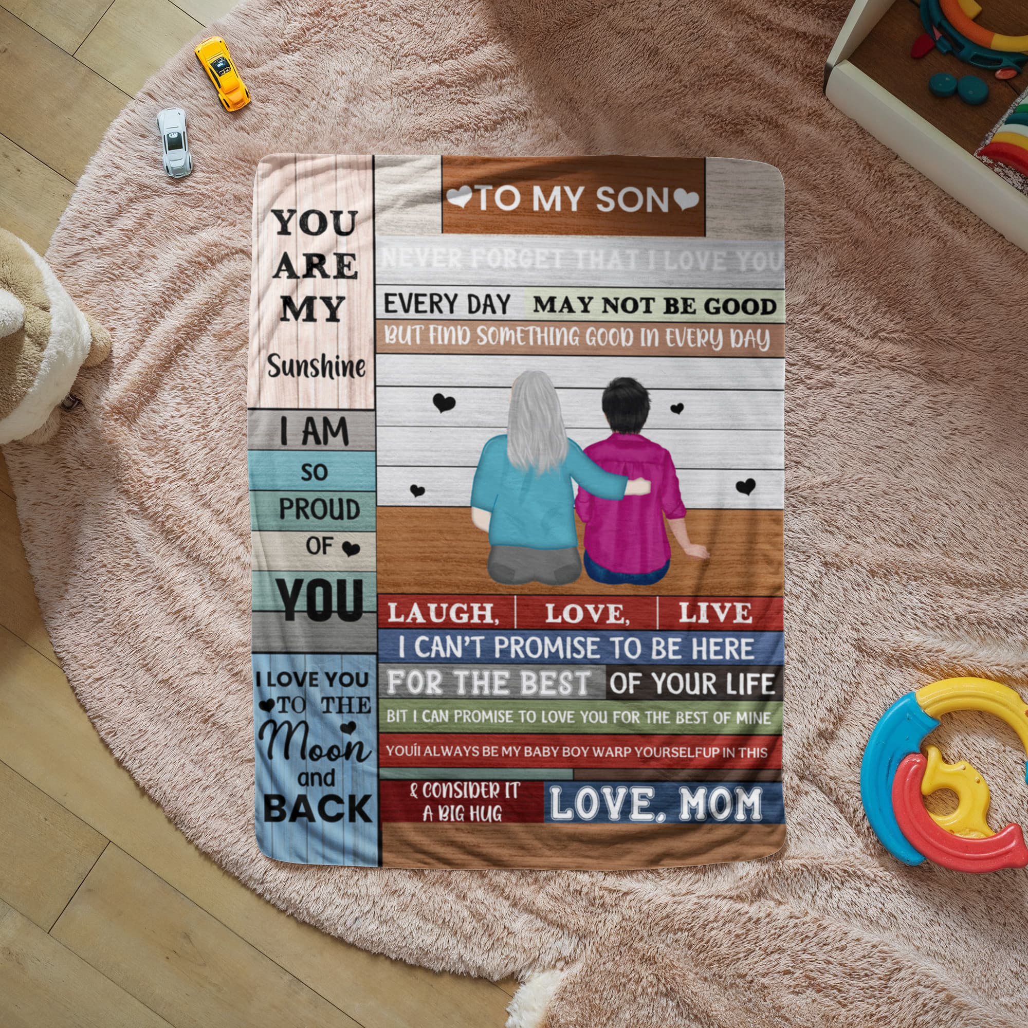 Sherpa Fleece Blanket To My Son You Are My Sunshine-Express Your Love Gifts