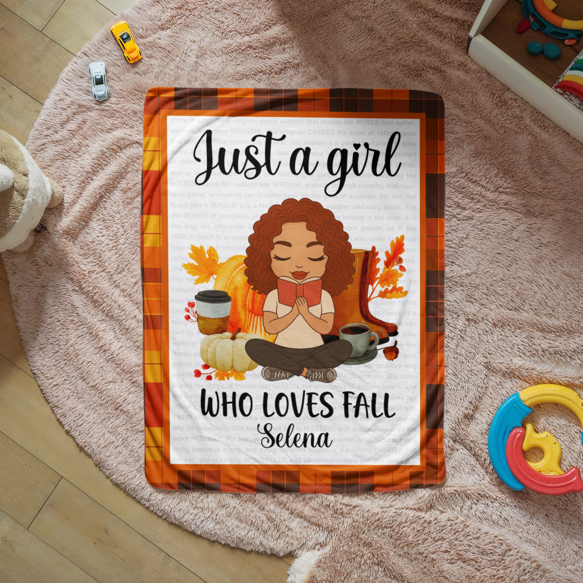 Personalized Sherpa Fleece Blanket Just a Girl-Express Your Love Gifts