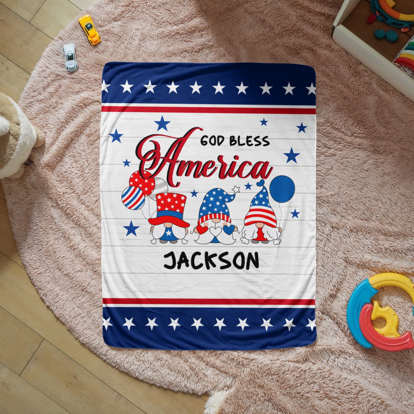 Personalized Sherpa Fleece Blanket God Bless America-Express Your Love Gifts