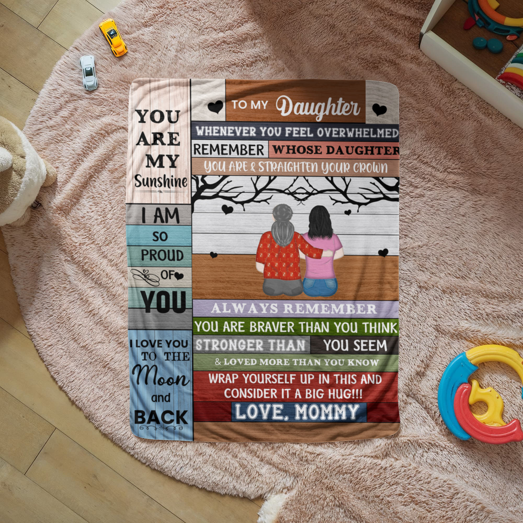 Sherpa Fleece Blanket To My Daughter You Are My SunShine-Express Your Love Gifts
