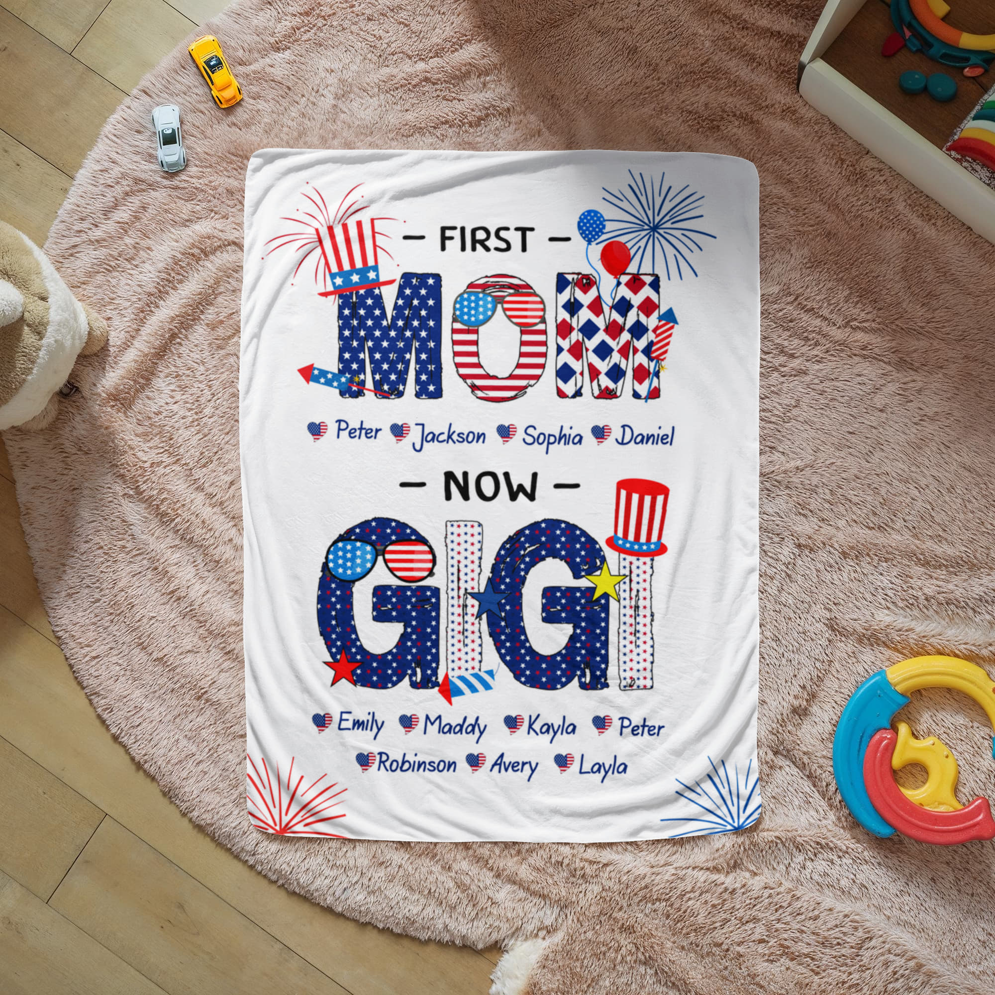 Personalized Sherpa Fleece Blanket First Mom-Express Your Love Gifts