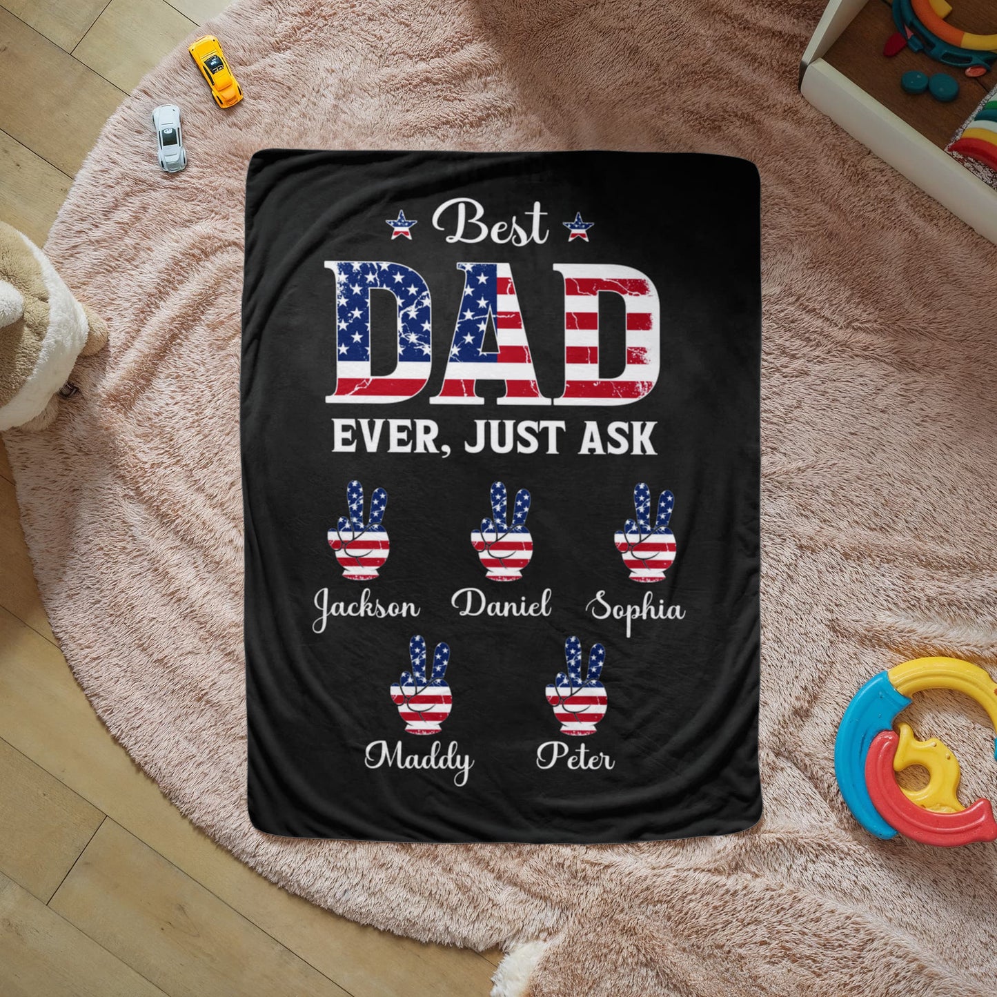 Personalized Sherpa Fleece Blanket Best Dad Ever Just Ask-Express Your Love Gifts