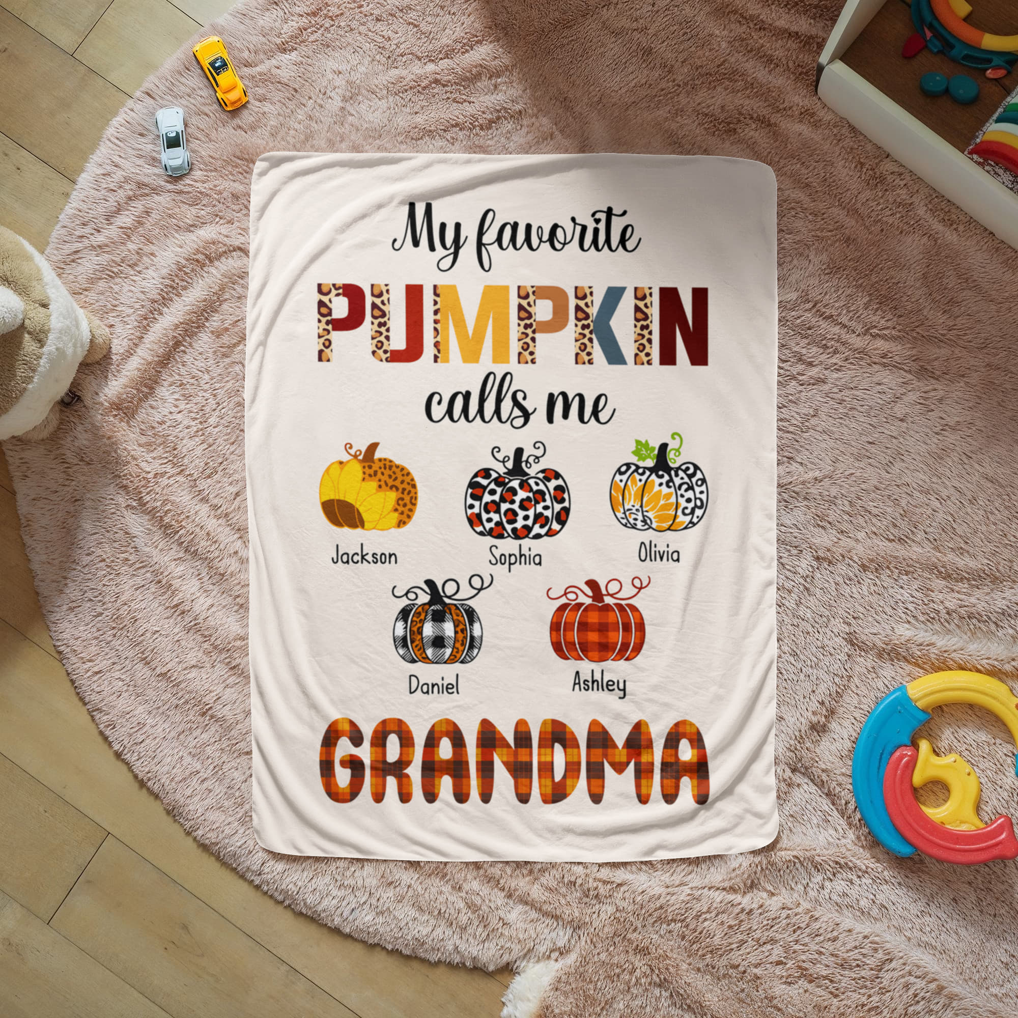 Personalized Sherpa Fleece Blanket Favorite Pumpkin-Express Your Love Gifts
