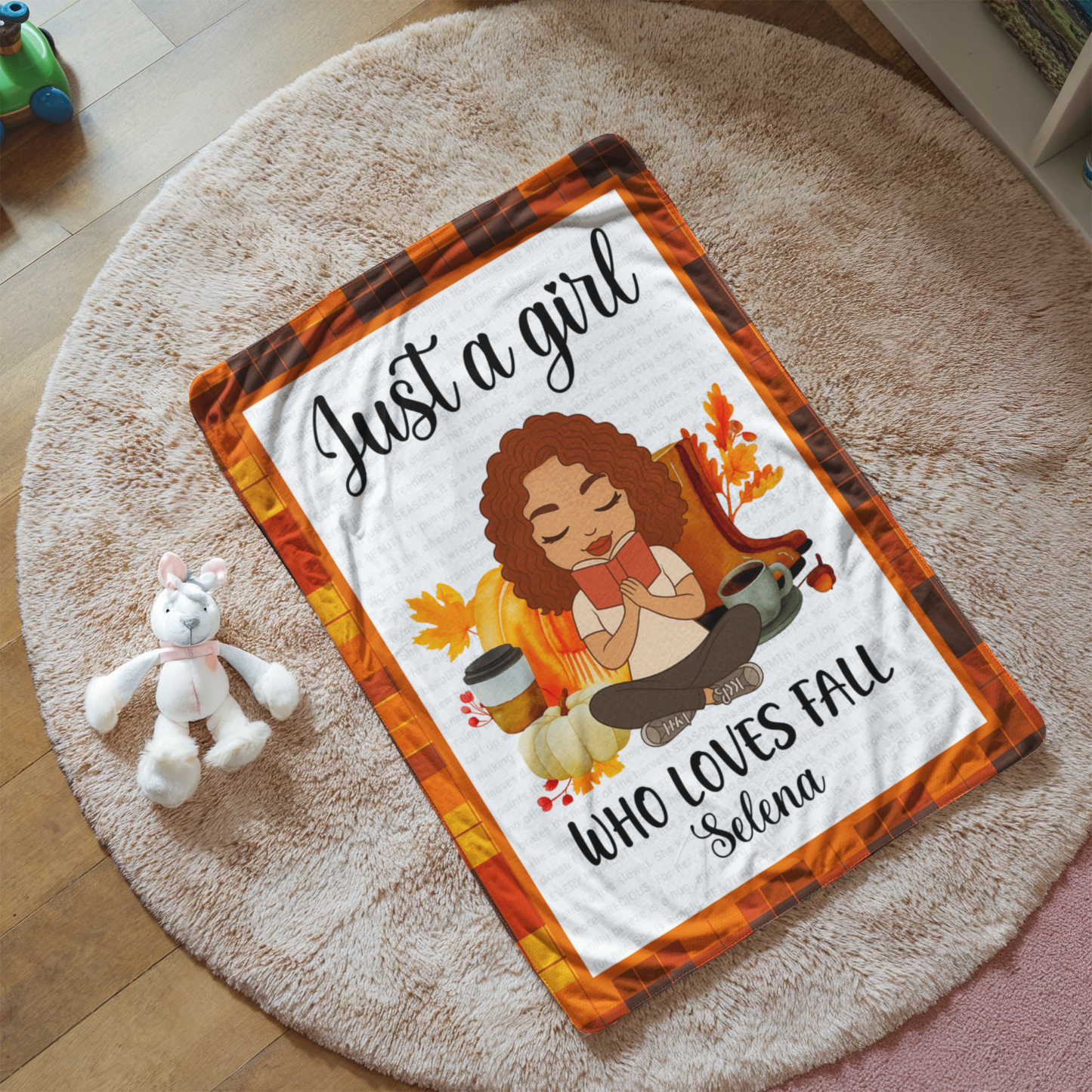 Personalized Sherpa Fleece Blanket Just a Girl-Express Your Love Gifts
