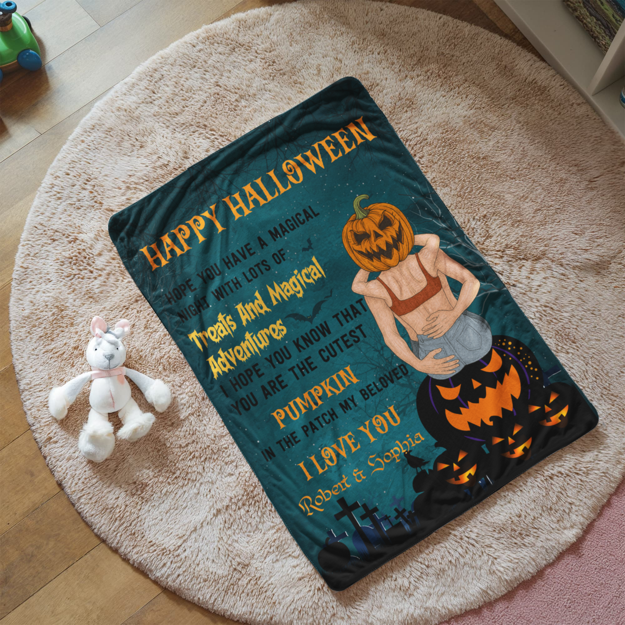 Personalized Sherpa Fleece BlanketTreats and Magical Adventure-Express Your Love Gifts