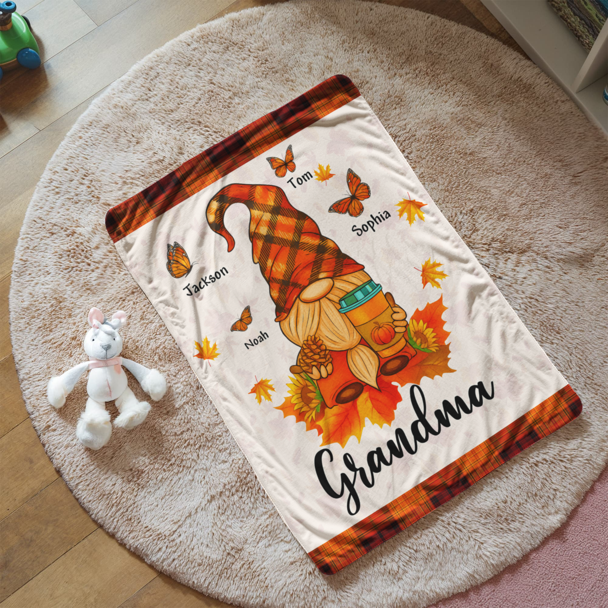 Personalized Sherpa Fleece Blanket Grandma-Express Your Love Gifts