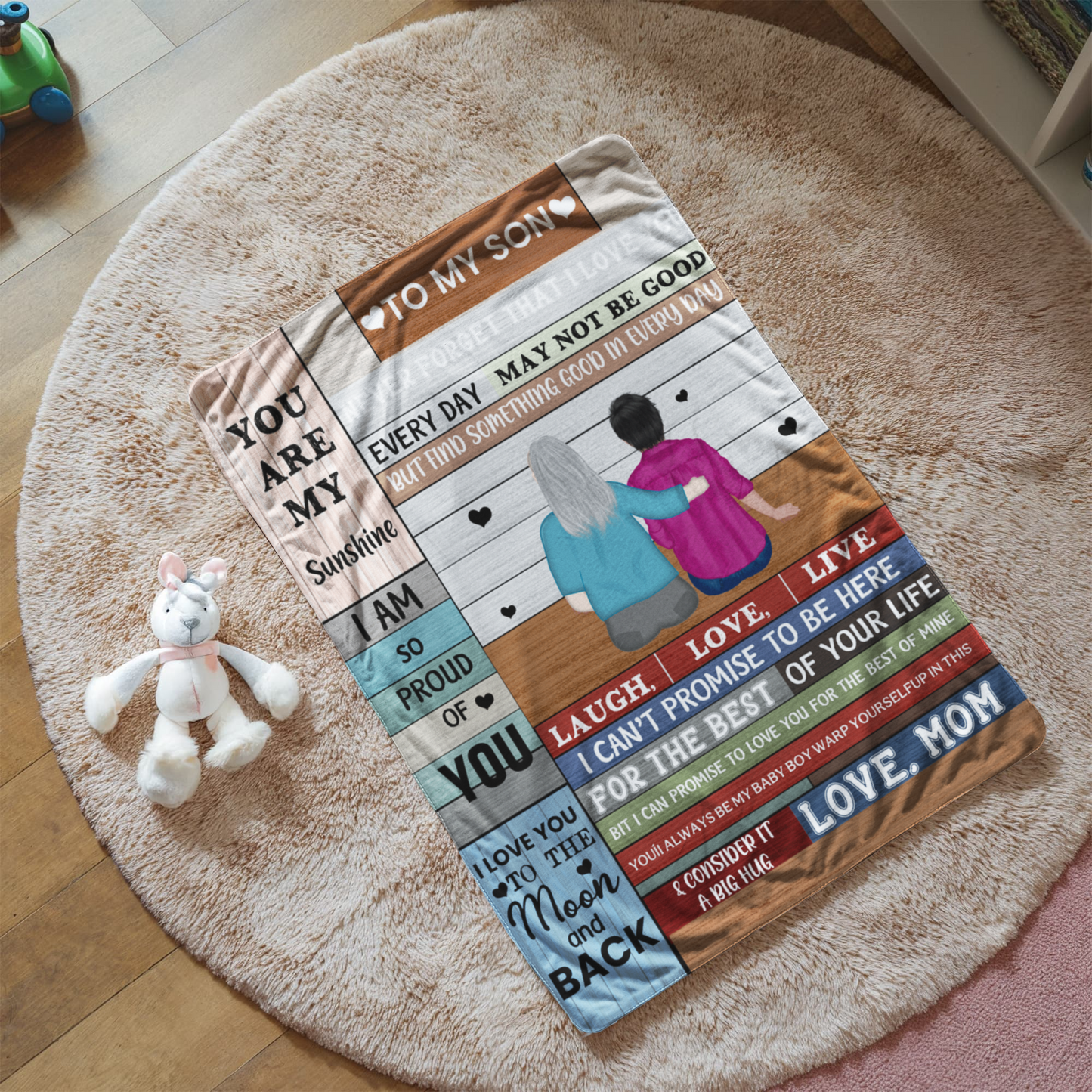 Sherpa Fleece Blanket To My Son You Are My Sunshine-Express Your Love Gifts