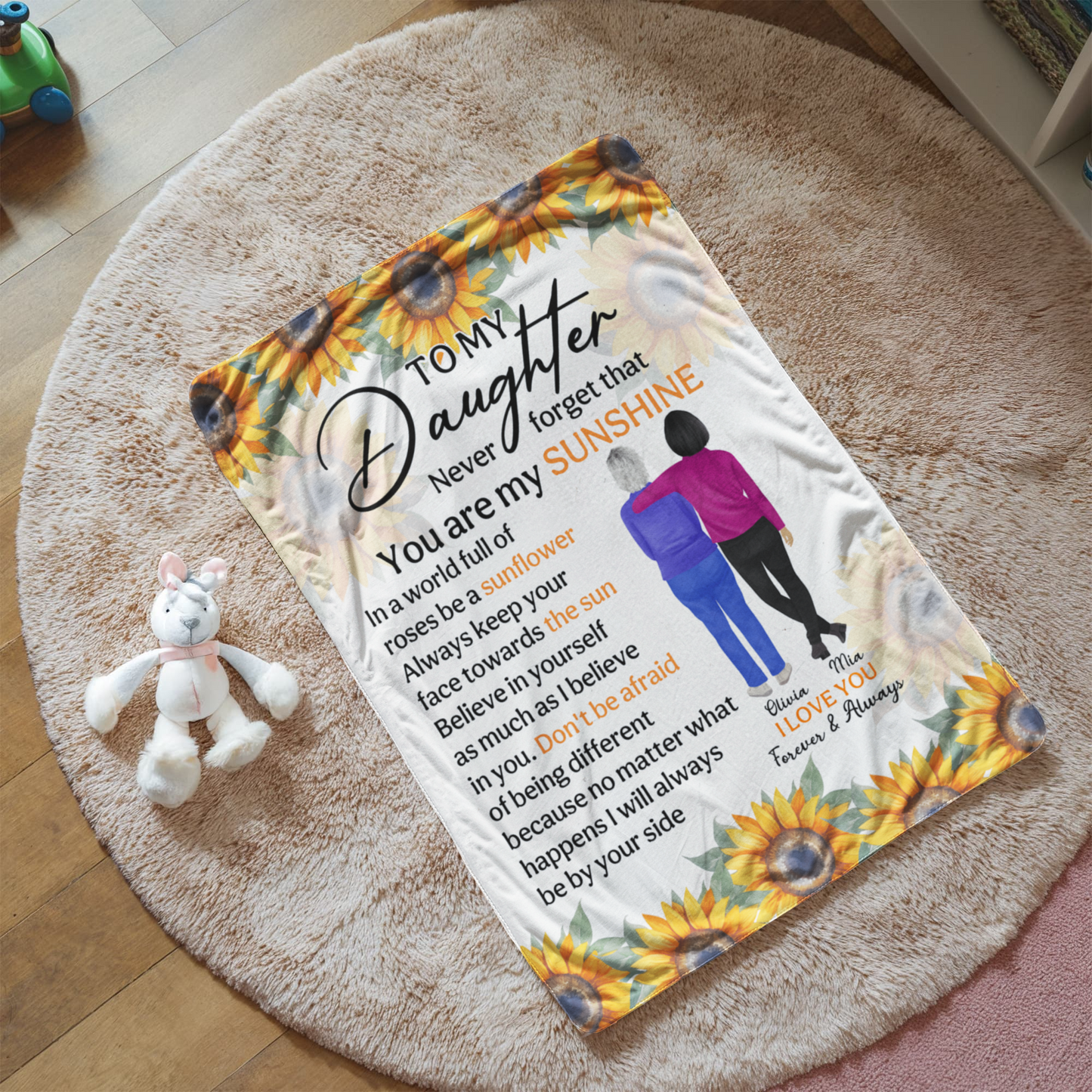 Personalized Sherpa Fleece Blanket You Are My Sunshine-Express Your Love Gifts