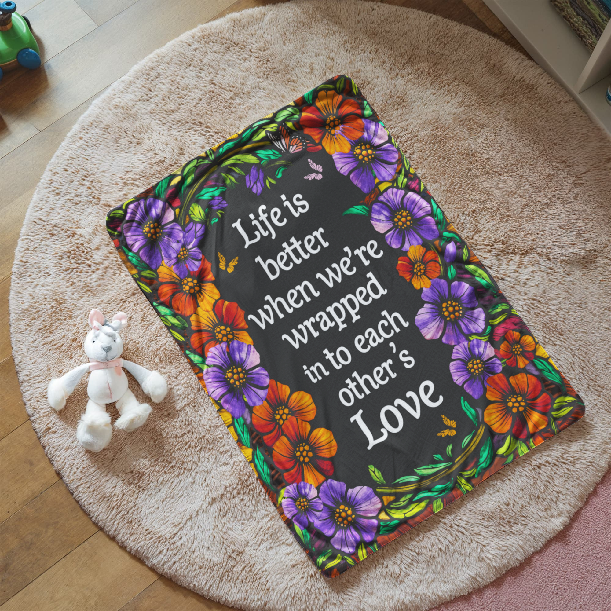 Life is Better Portrait Sherpa Fleece Blanket-Express Your Love Gifts
