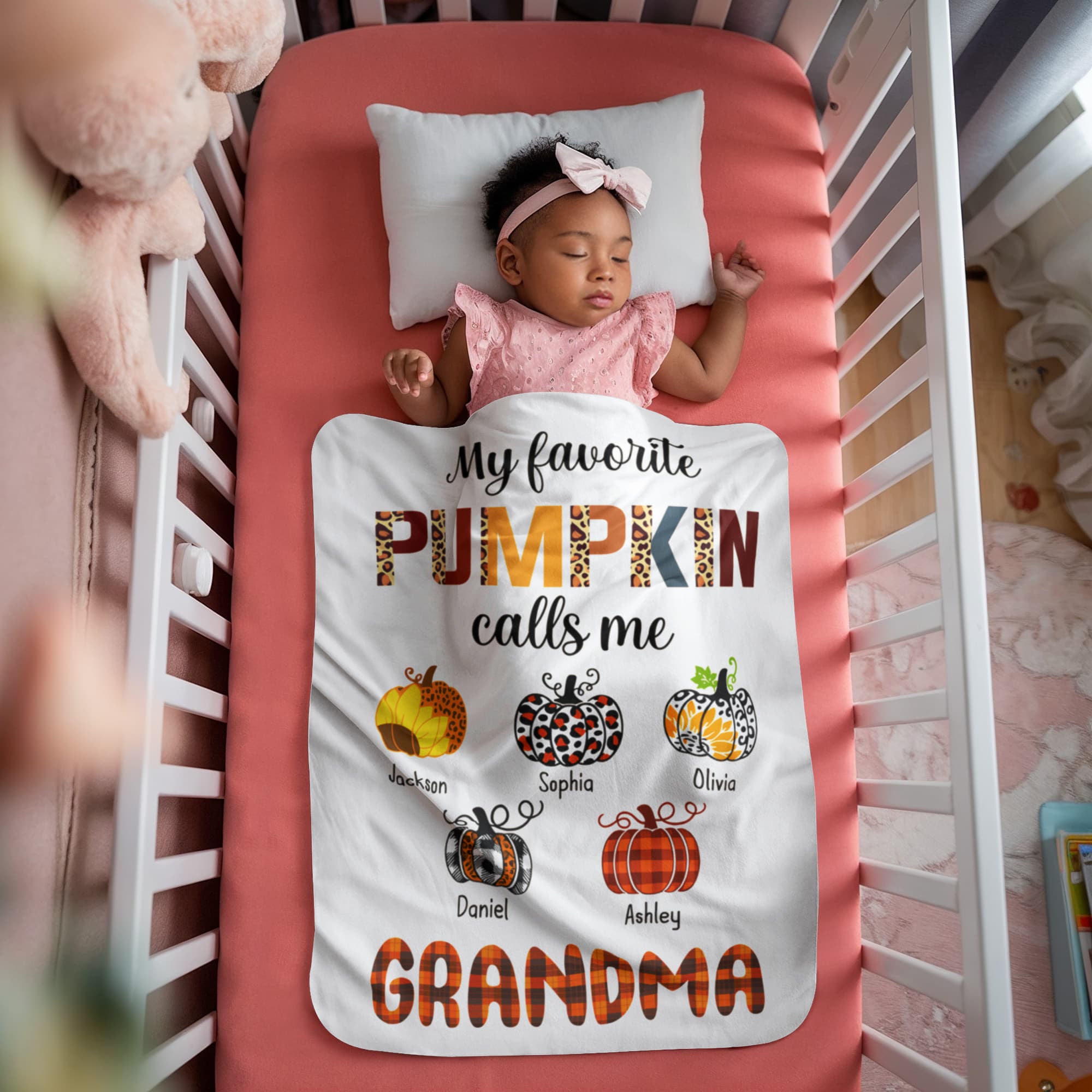 Personalized Sherpa Fleece Blanket Favorite Pumpkin-Express Your Love Gifts