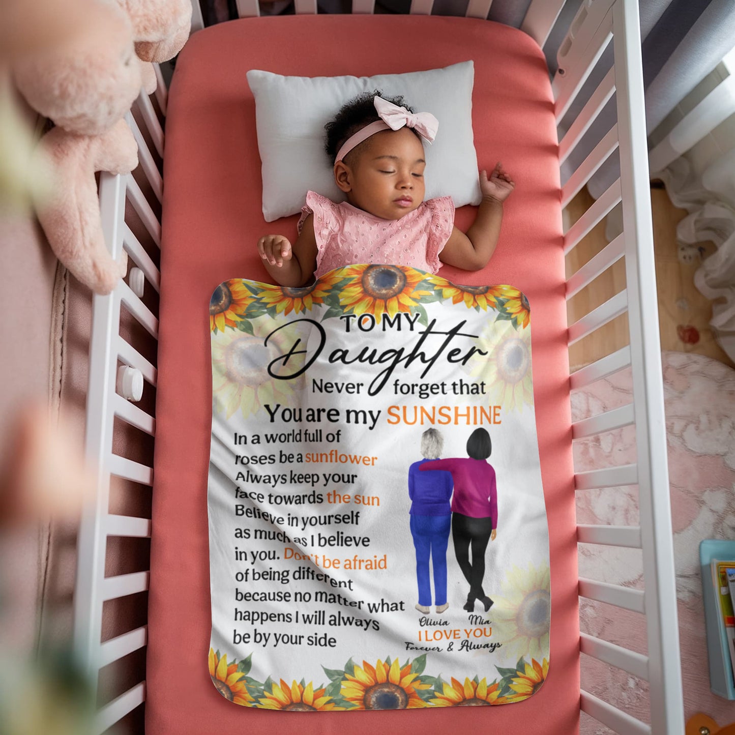 Personalized Sherpa Fleece Blanket You Are My Sunshine-Express Your Love Gifts