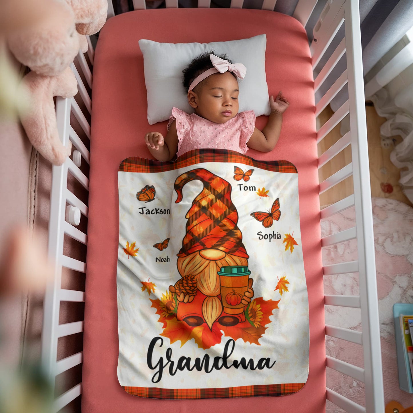 Personalized Sherpa Fleece Blanket Grandma-Express Your Love Gifts