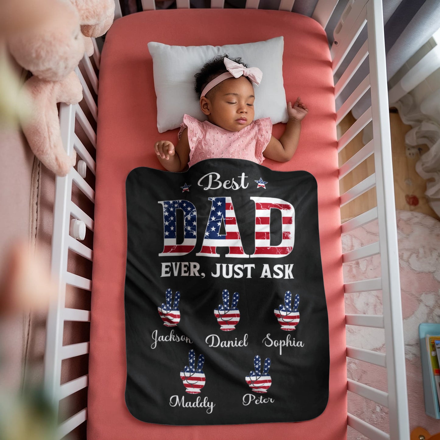 Personalized Sherpa Fleece Blanket Best Dad Ever Just Ask-Express Your Love Gifts