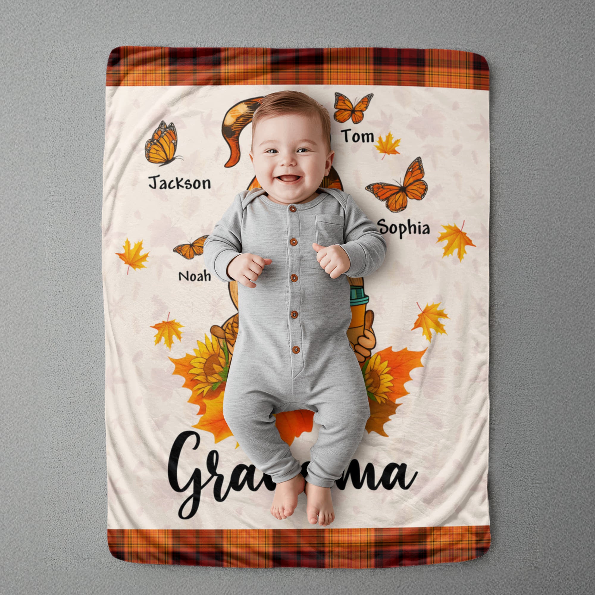 Personalized Sherpa Fleece Blanket Grandma-Express Your Love Gifts