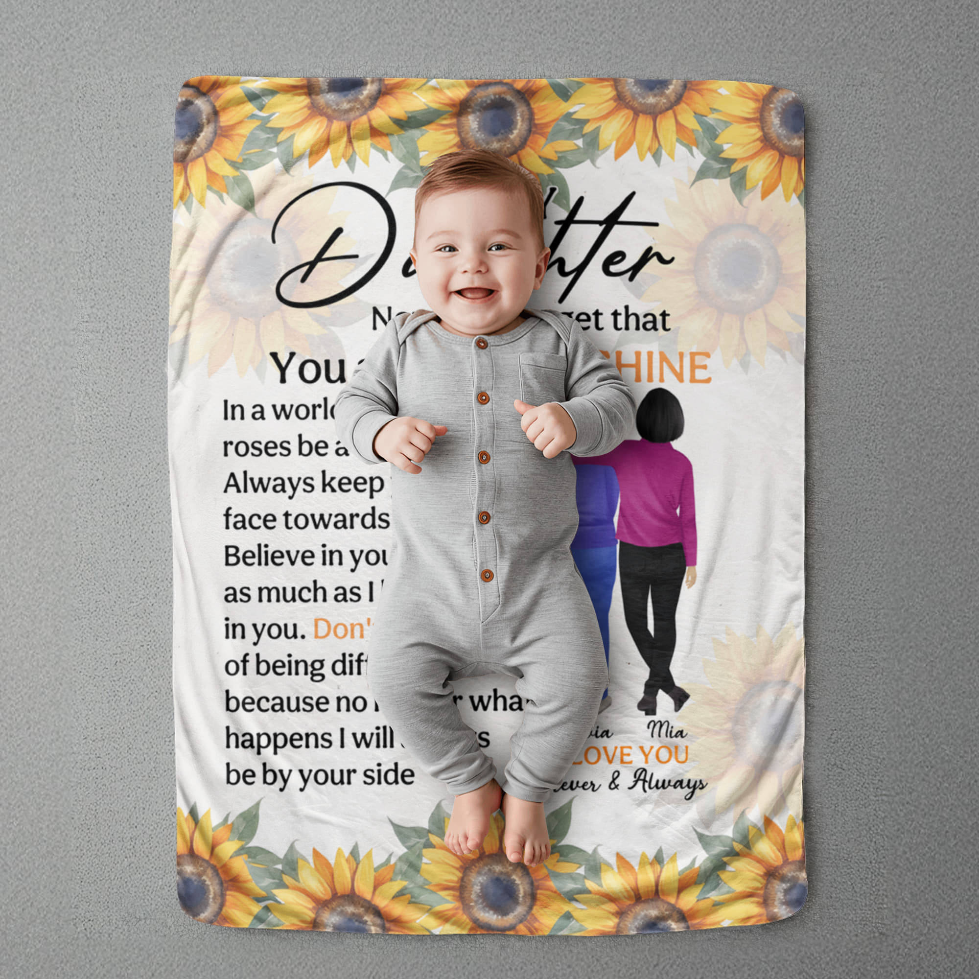 Personalized Sherpa Fleece Blanket You Are My Sunshine-Express Your Love Gifts