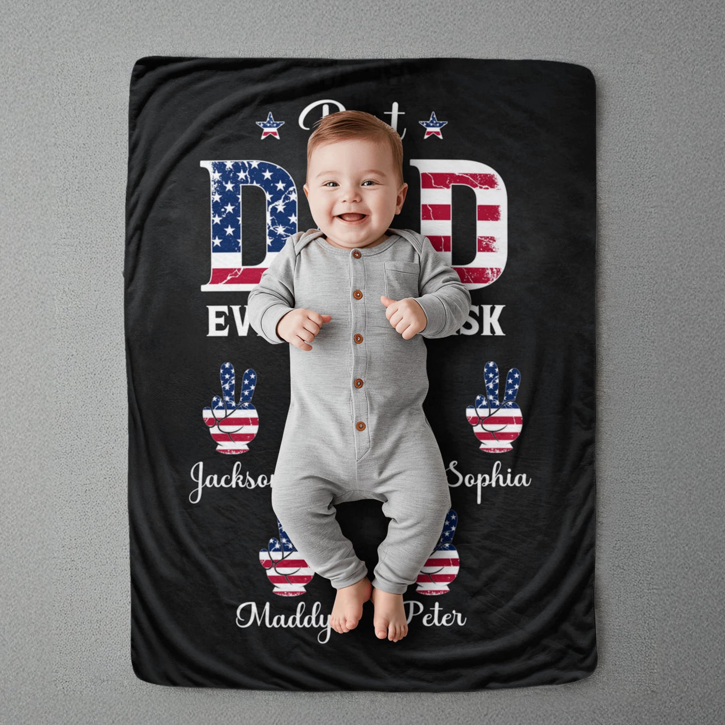 Personalized Sherpa Fleece Blanket Best Dad Ever Just Ask-Express Your Love Gifts