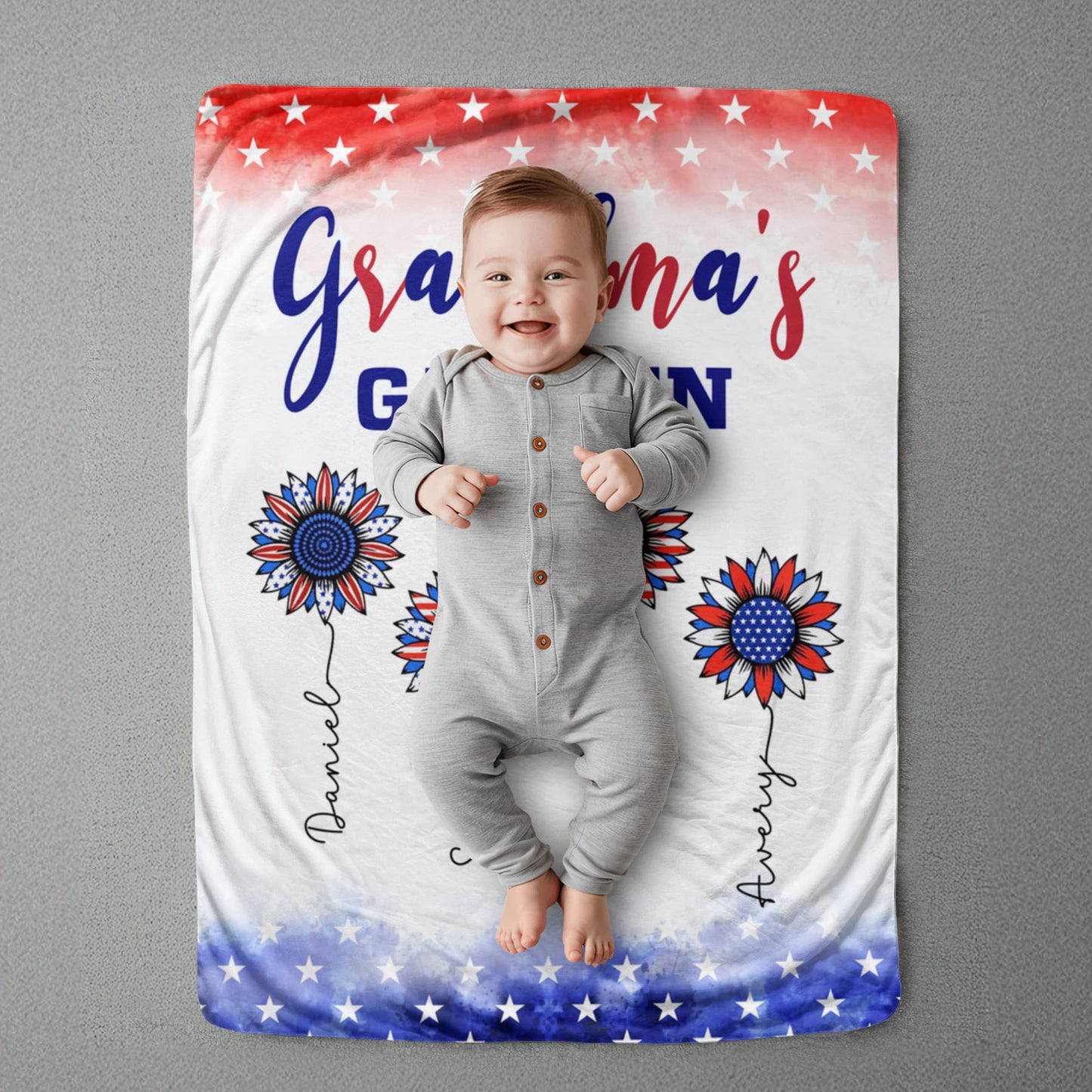 Personalized Sherpa Fleece Blanket Grandma's Garden-Express Your Love Gifts